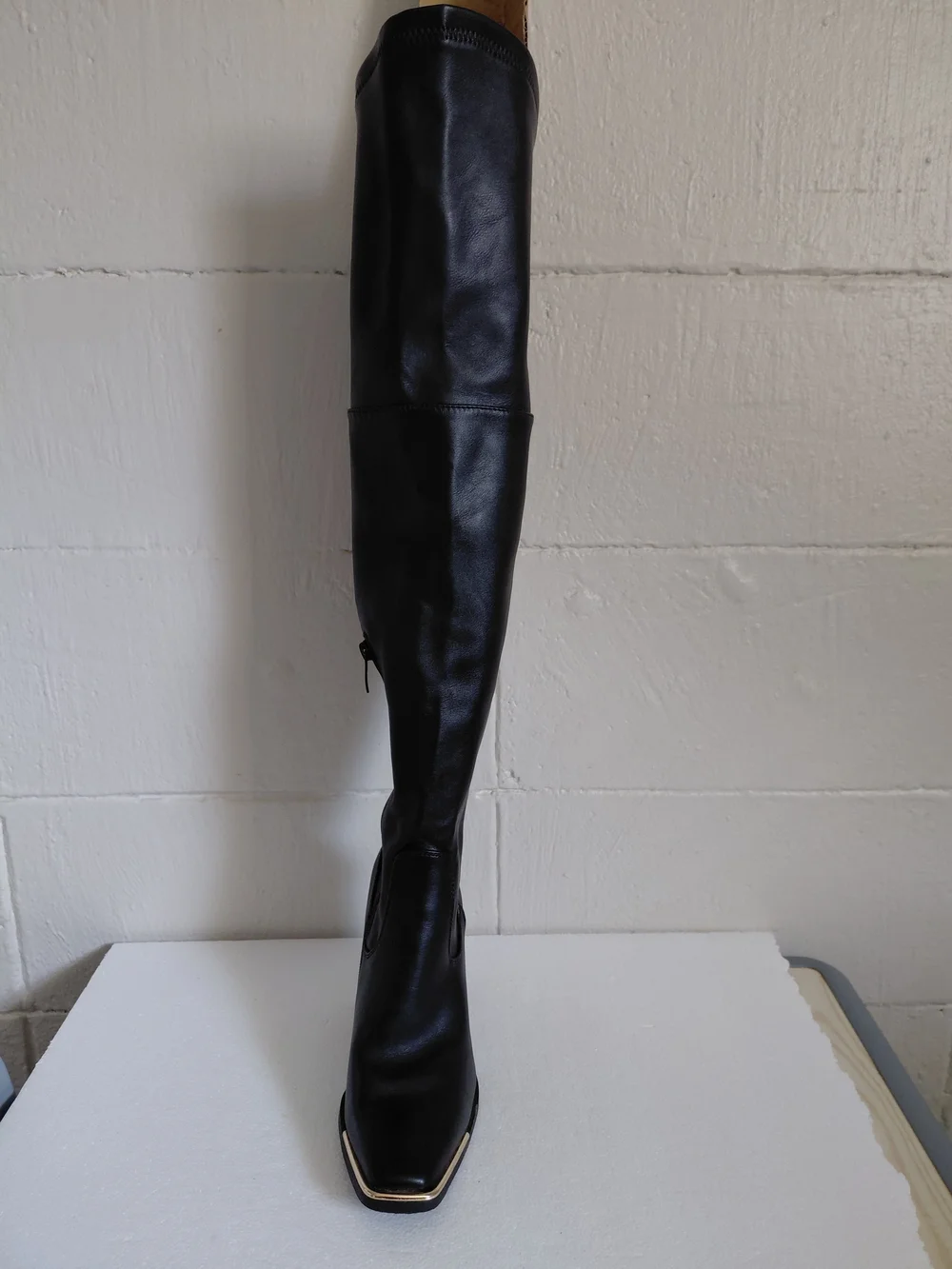 Dream Pairs Black Over-The-Knee Block Heel Boots with Square Toe